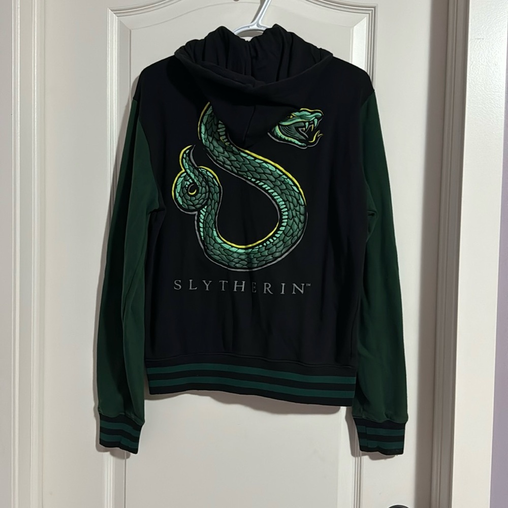 Harry Potter Slytherin letterman style button up jacket